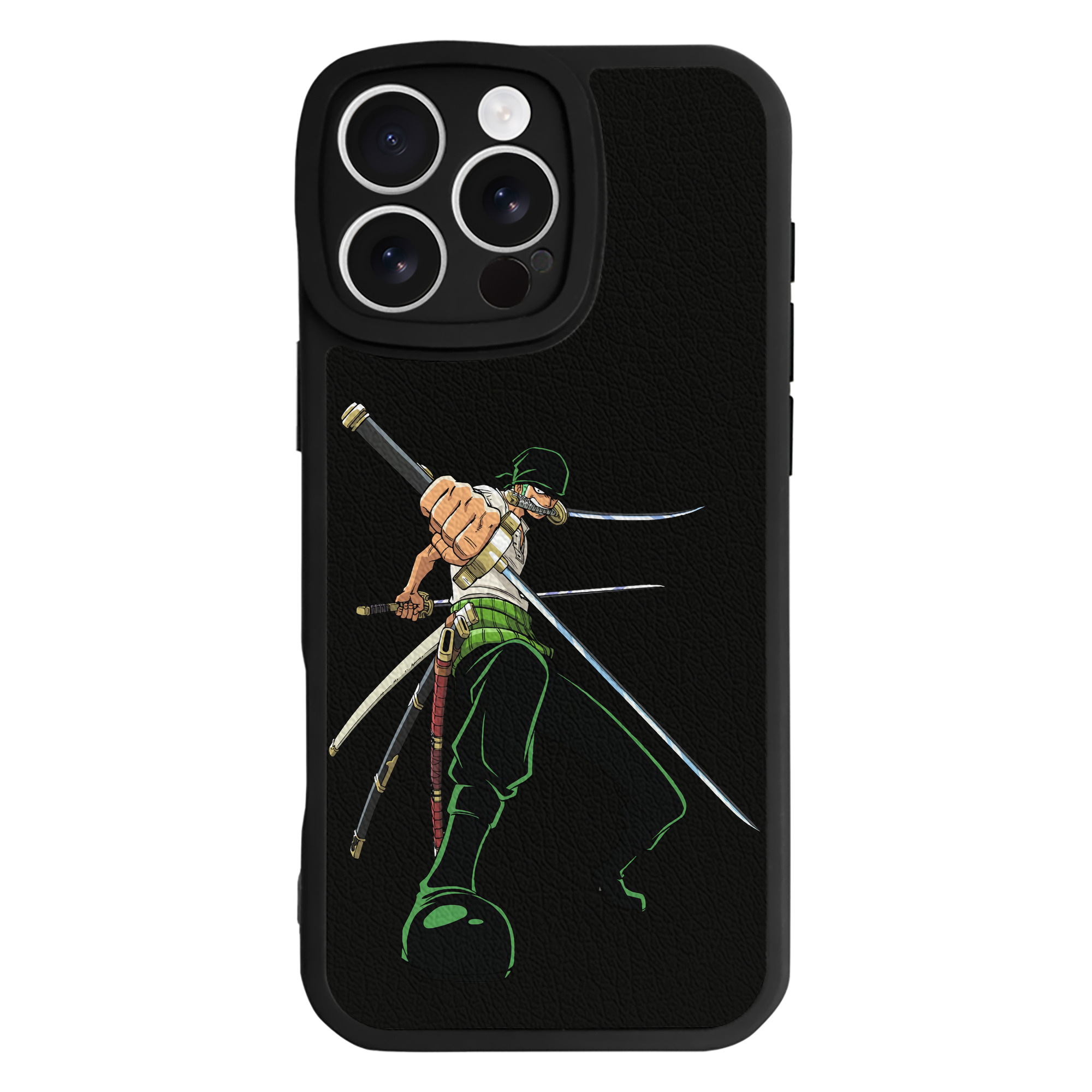 （画像用） ワンピース ロロノア・ゾロ ONE PIECE Roronoa Zoro 【iPhone 16シリーズ対応】シリコンスマホケース（レザー調） 材質：シリコン